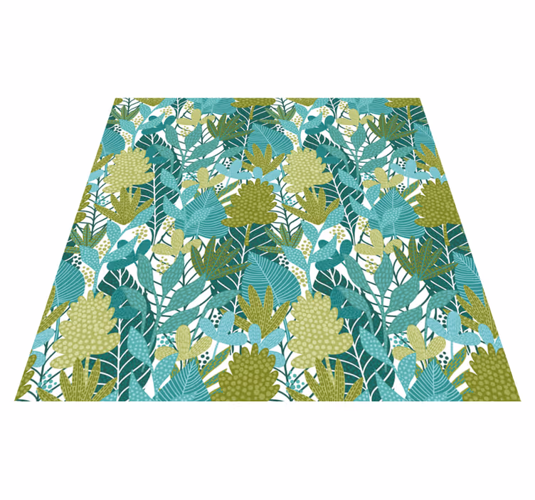 Floral rug with tropical boho leaves design - TenStickers
