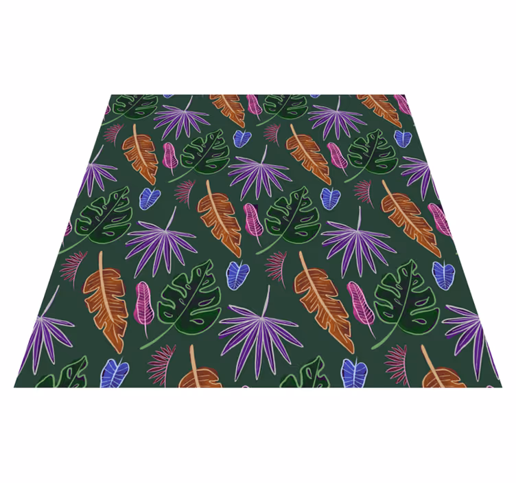 Floral rug with geometric neon pattern - TenStickers