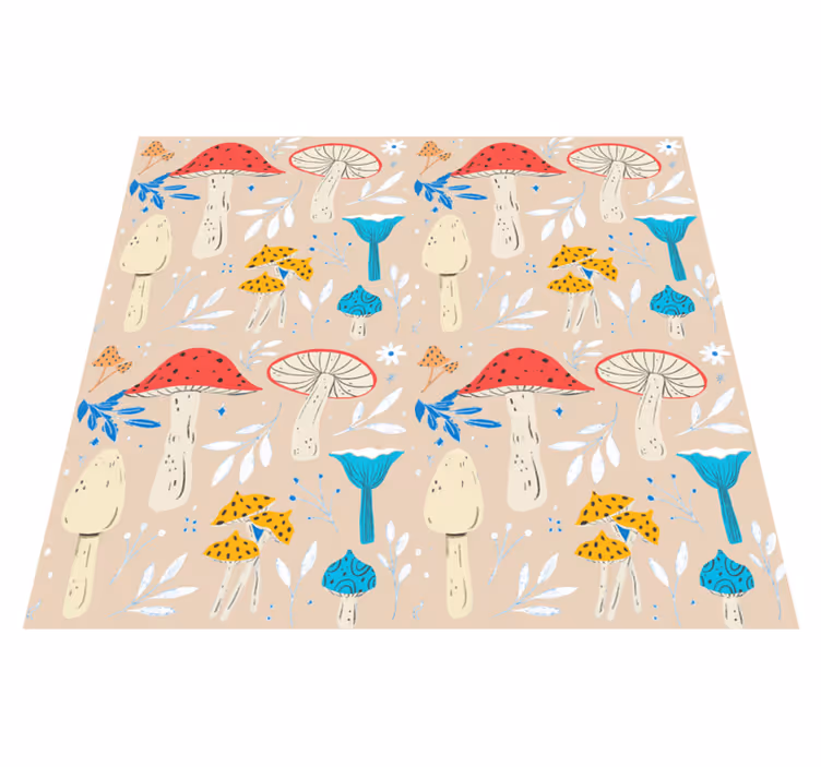 Floral rug in classic mushroom beige background - TenStickers