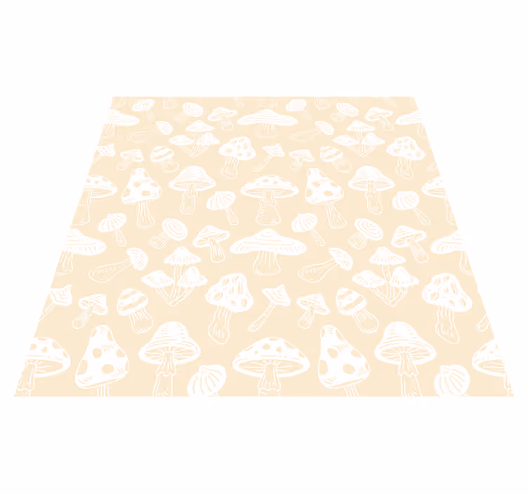 Floral rug with beige mushroom designs - TenStickers