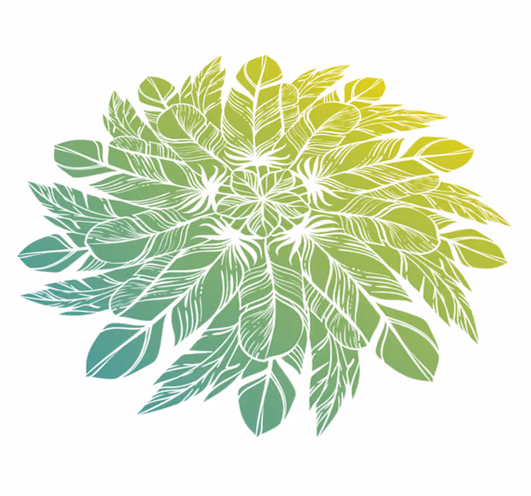 Floral rug with leafy circular design - TenStickers