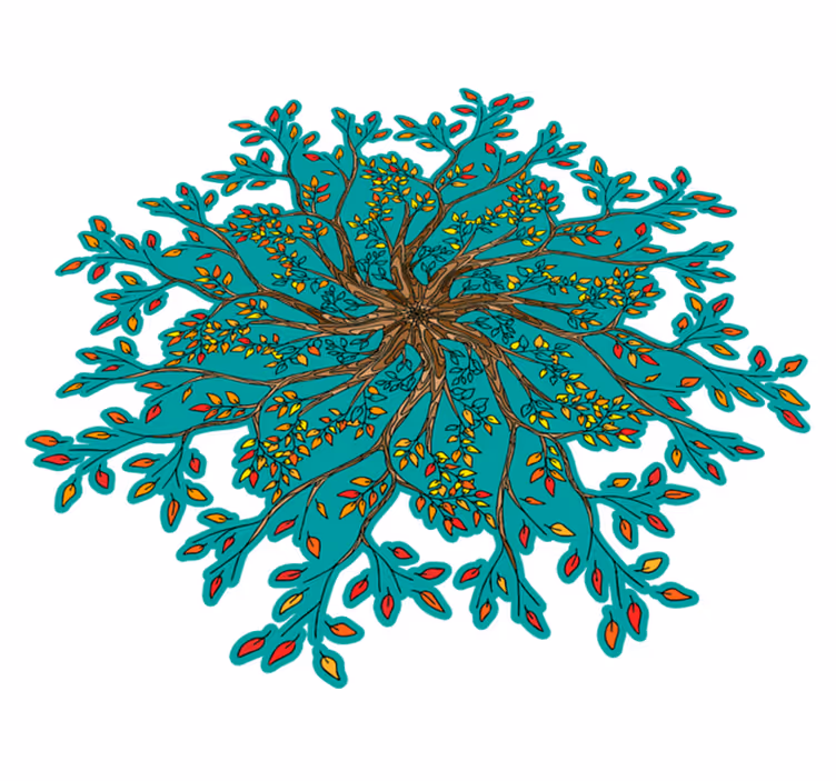 Floral rug with lively tree design - TenStickers