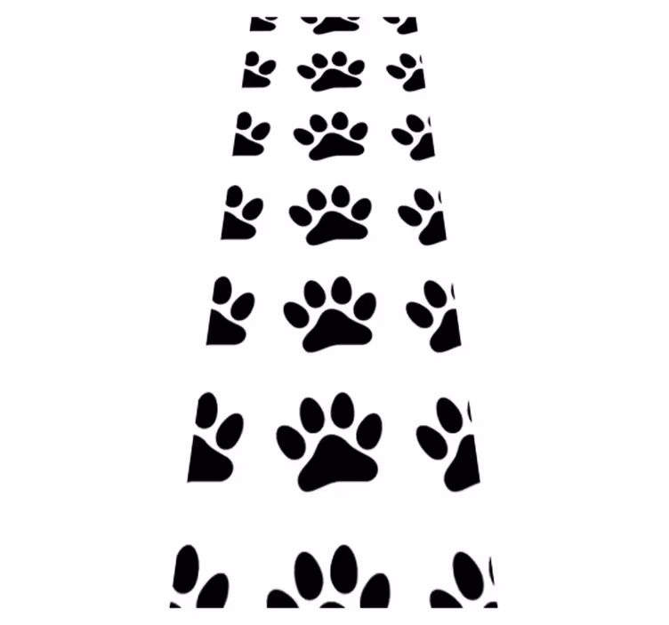 Bedroom carpet with black dog paw prints - TenStickers
