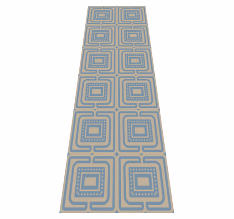 Bedroom carpet with bronze and dark blue squares - TenStickers