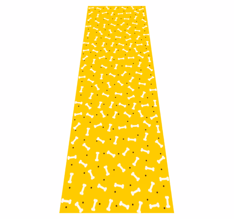 Bedroom carpet with cute yellow dog bone design - TenStickers