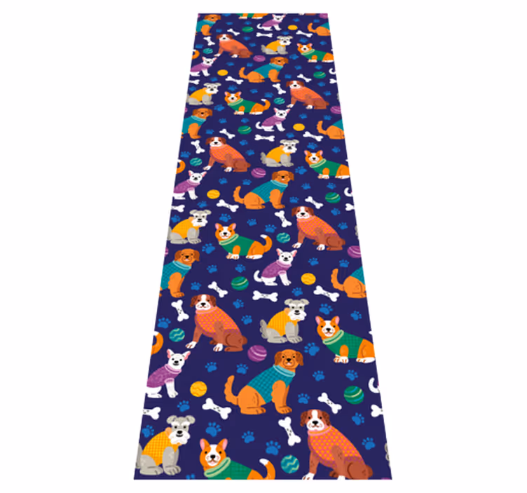 Bedroom carpet with amazing colorful dog pattern - TenStickers