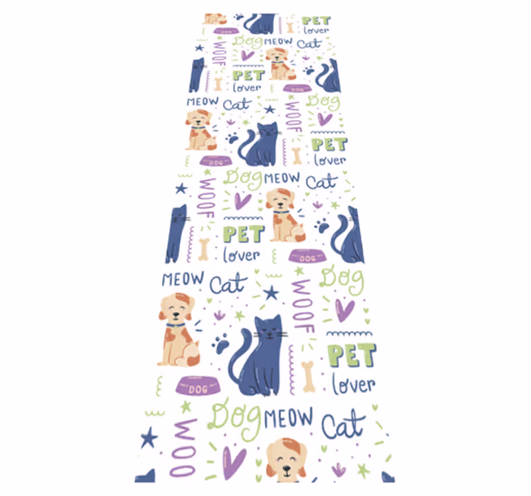 Colorful dog doodle bedroom carpet - TenStickers
