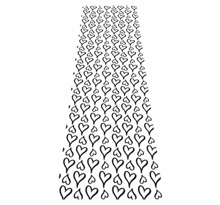 Bedroom carpet with black heart illustrations - TenStickers