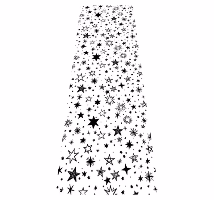 Bedroom carpet with black stars on white background - TenStickers
