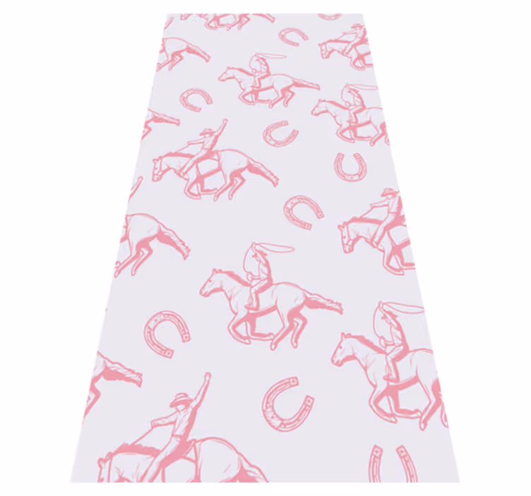 Bedroom carpet with pink cowboy horse pattern - TenStickers