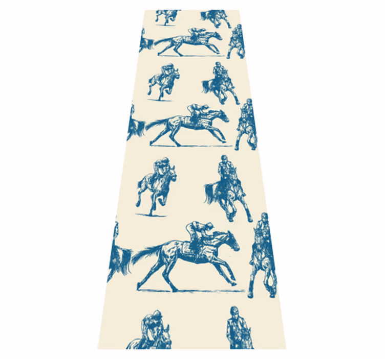 Bedroom carpet in blue and beige horse pattern - TenStickers