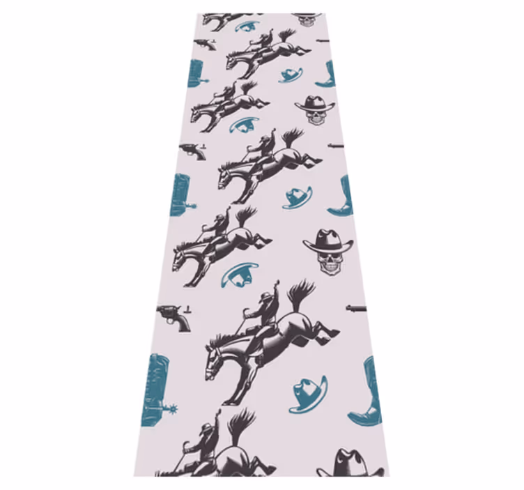 Bedroom carpet with cowboy horse pattern - TenStickers