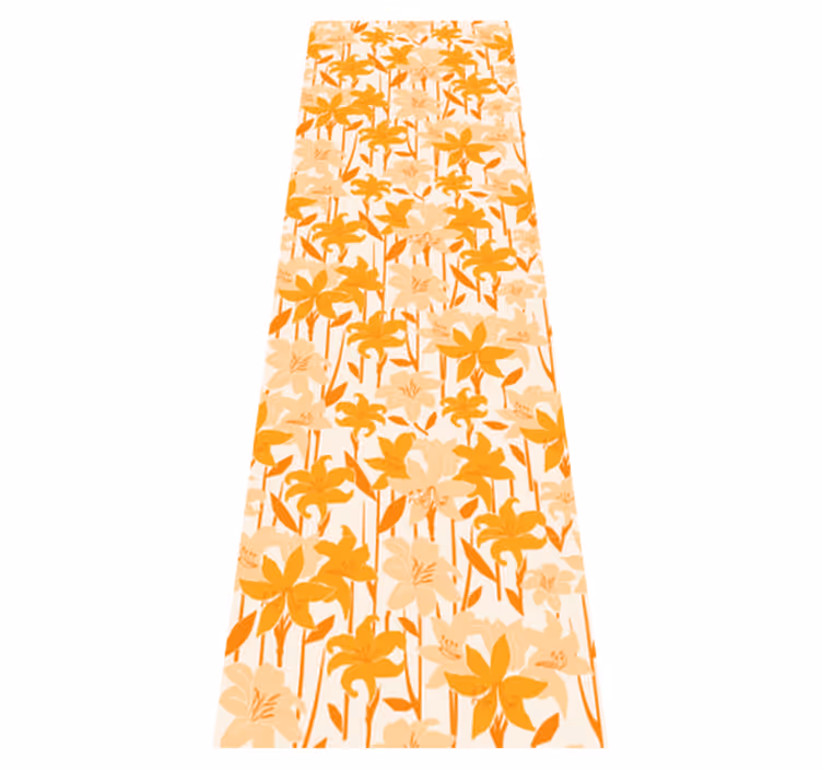 Bedroom carpet with small cute orange flowers - TenStickers