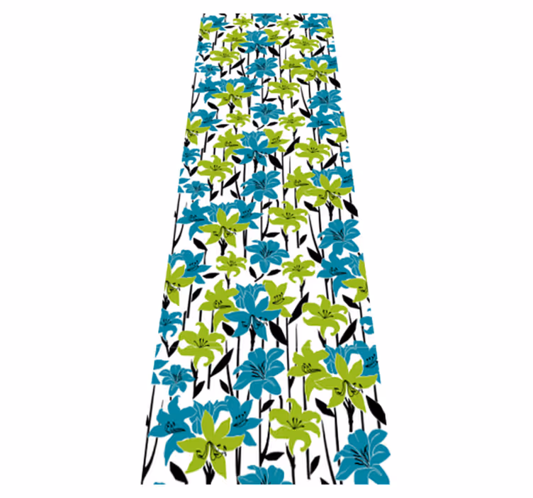 Bedroom carpet with floral stencil design - TenStickers
