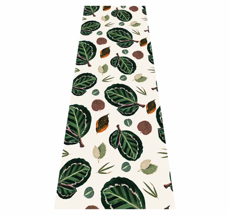 Bedroom carpet with green red maranta leaves - TenStickers