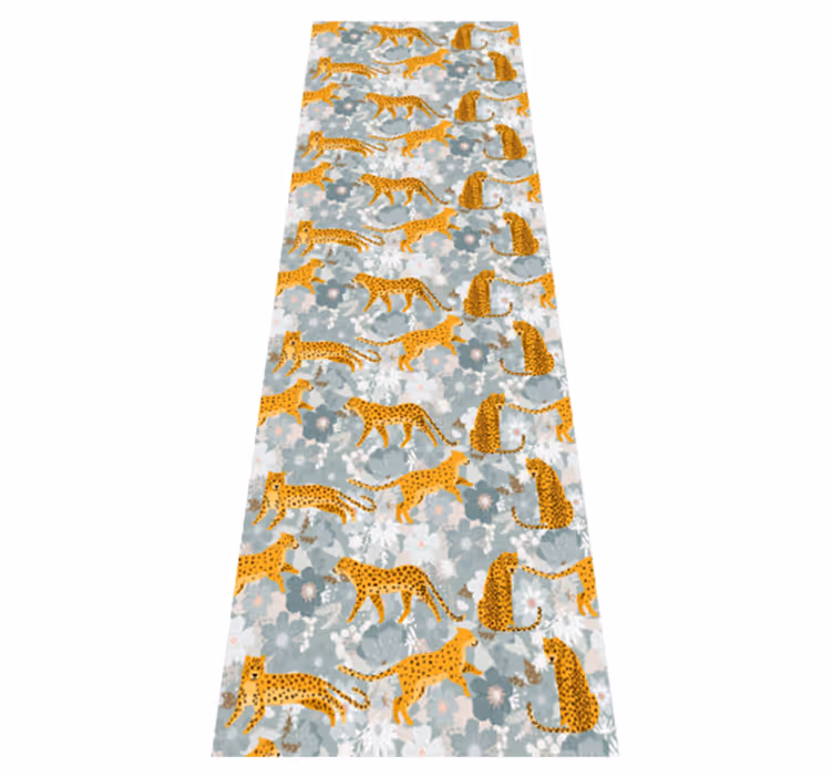 Bedroom carpet with hand-drawn exotic animals - TenStickers
