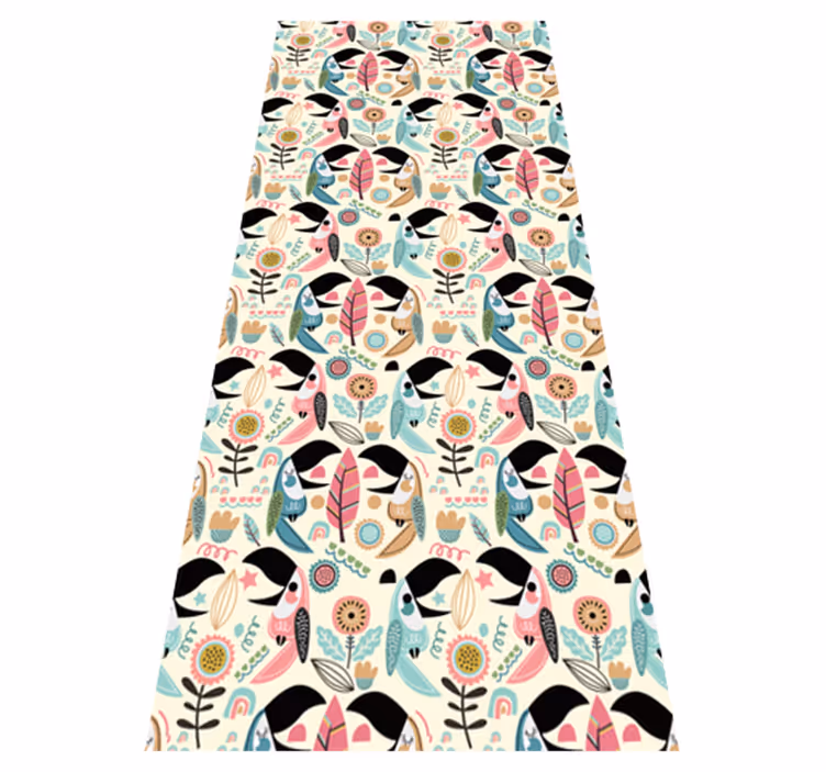 Bedroom carpet in blue nordic pastel leaves - TenStickers