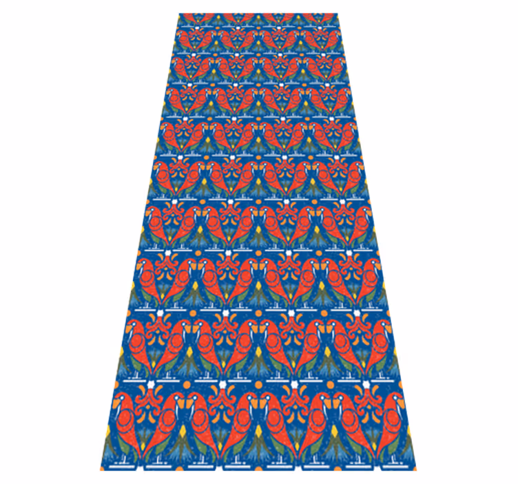 Bedroom carpet floral design on blue background - TenStickers
