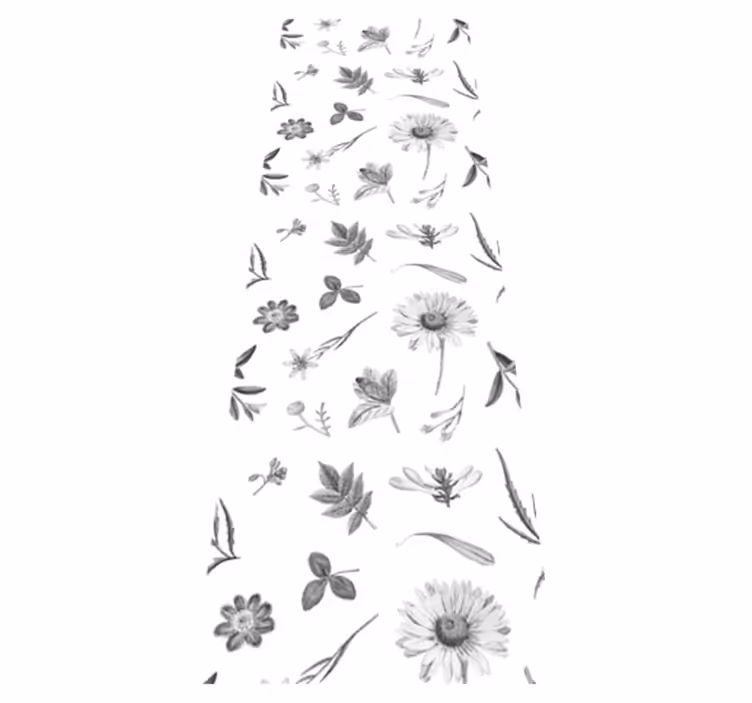 Bedroom carpet in gray spring flowers - TenStickers