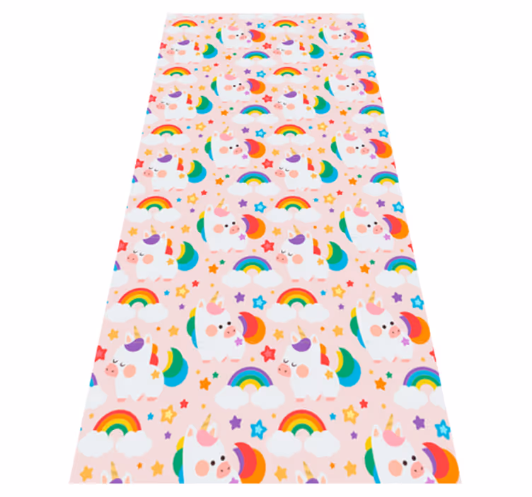 Bedroom carpet with hand-drawn colorful horses - TenStickers