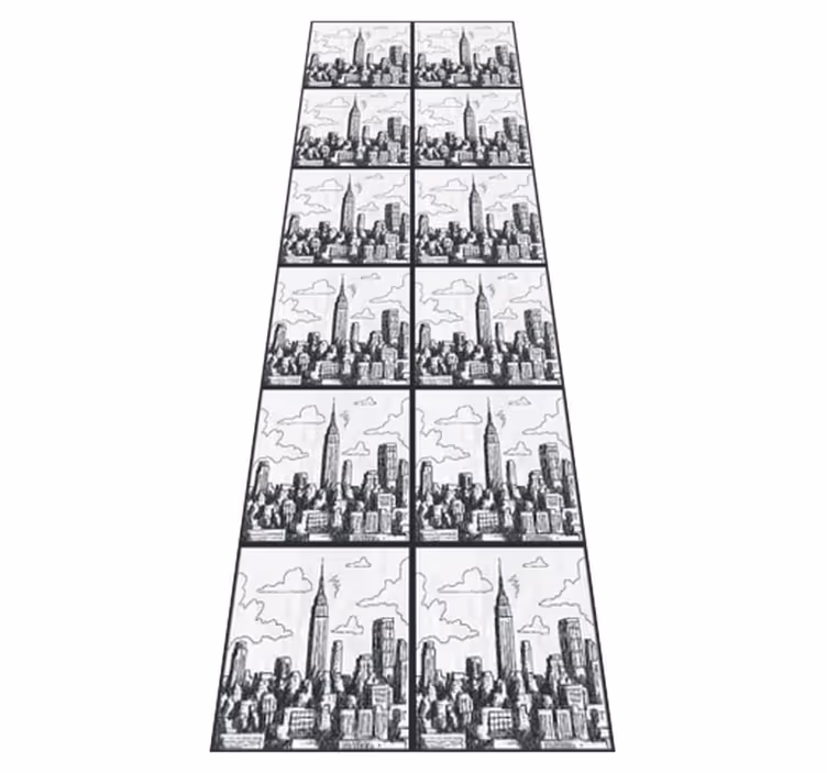 Bedroom carpet nyc sketch collage - TenStickers