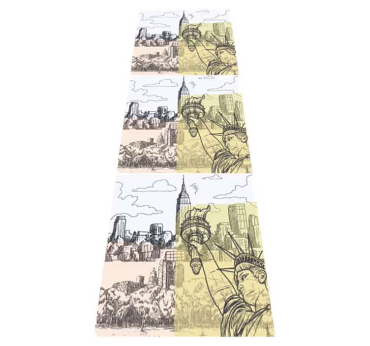 Bedroom carpet vintage old-school nyc collage - TenStickers