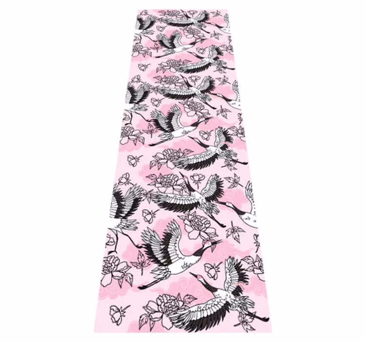Bedroom carpet with modern pink wild birds pattern - TenStickers