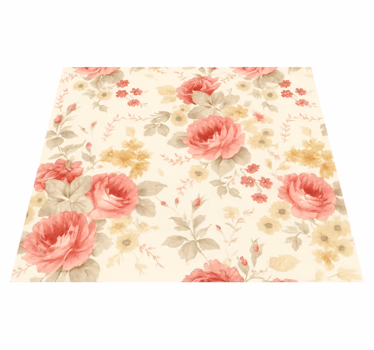 Bedroom carpet with romantic floral pattern - TenStickers