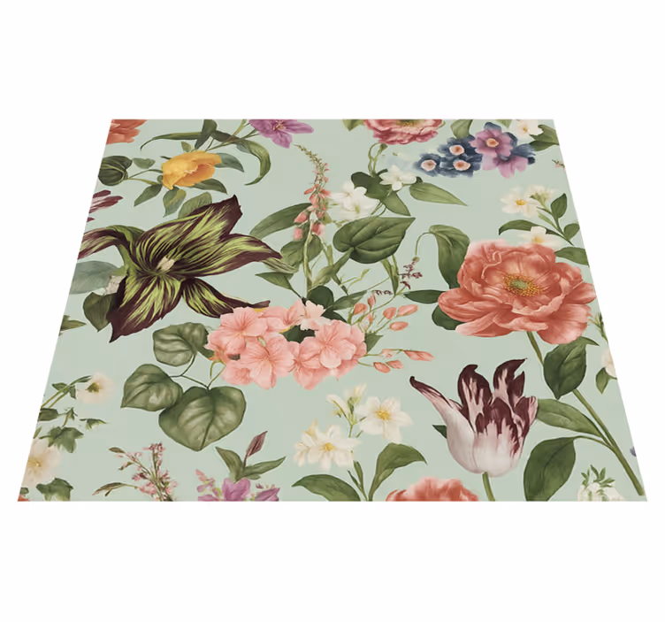 Colorful spring floral bedroom carpet - TenStickers