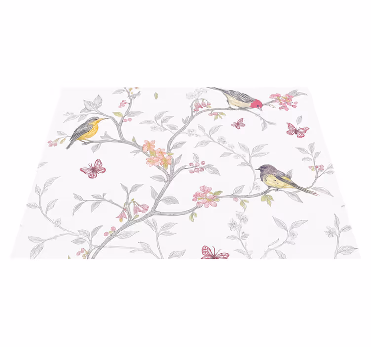 Bedroom carpet birds on branches design - TenStickers