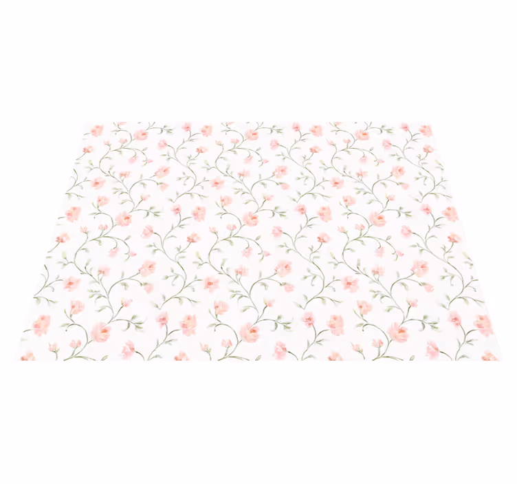 Botanical pink flower bedroom carpet - TenStickers