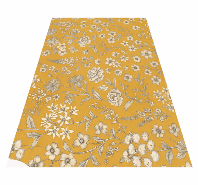 Bedroom carpet with vintage floral design - TenStickers