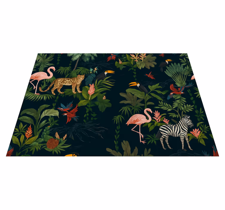 Bedroom carpet in dark exotic design - TenStickers