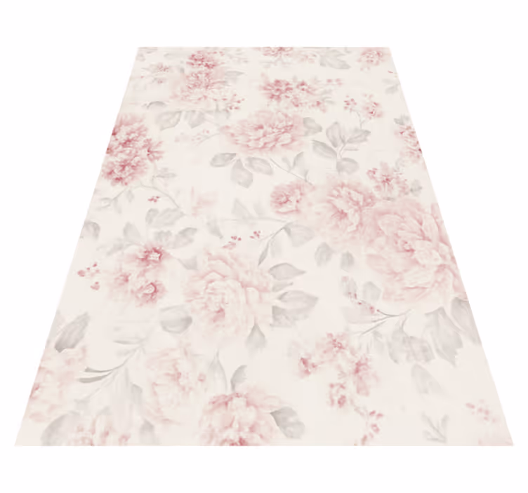 Bedroom carpet vintage pink floral pattern - TenStickers