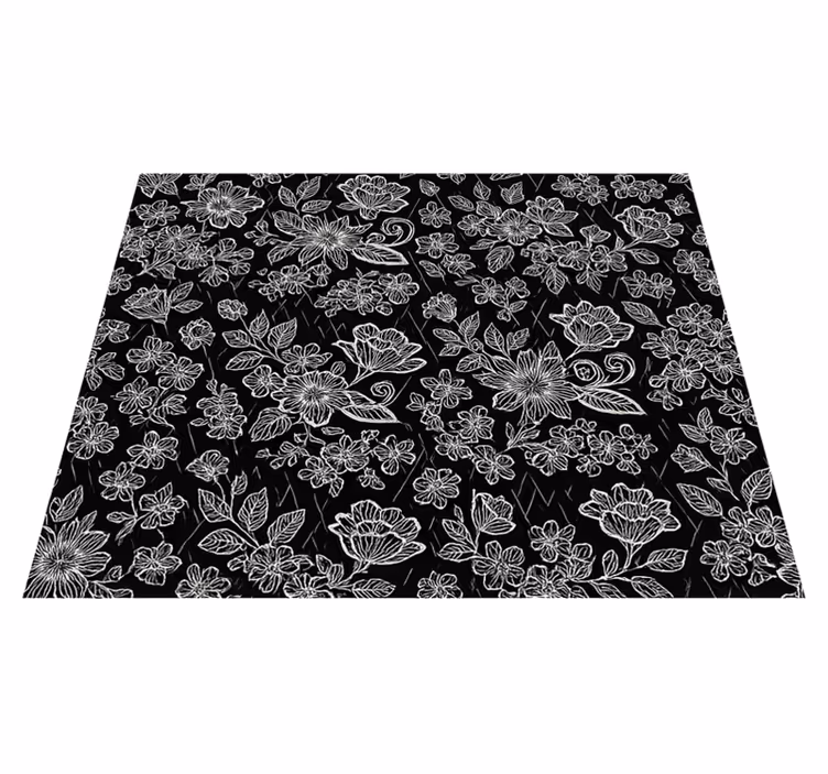 Bedroom carpet in dark floral design - TenStickers