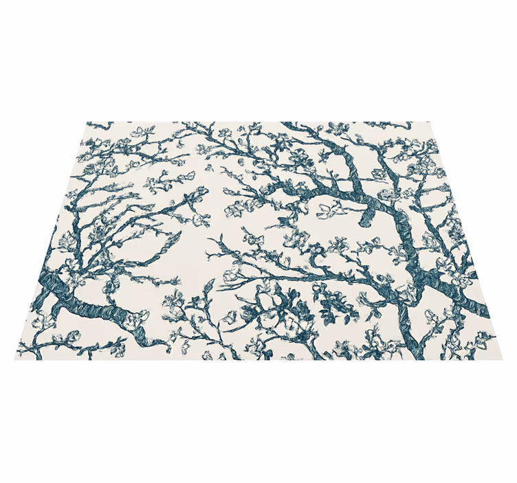 Bedroom carpet dark blue tree design - TenStickers