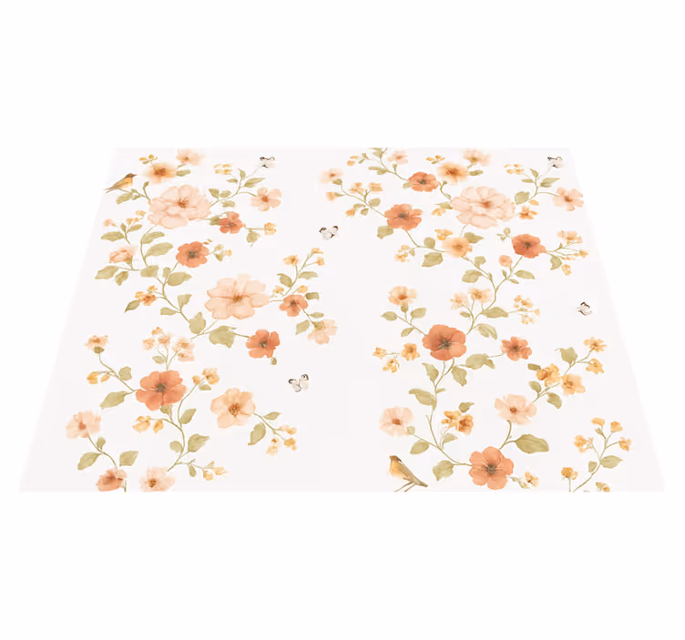 Bedroom carpet with simple white small flowers - TenStickers
