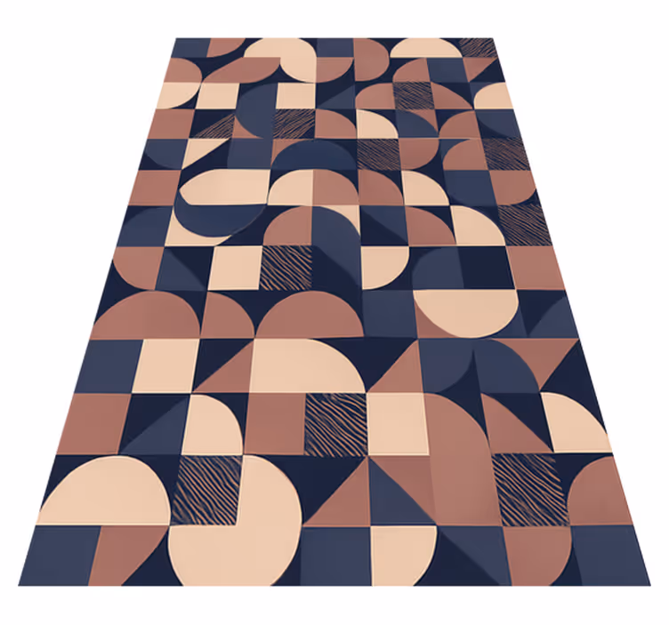 Bedroom carpet with abstract purple geometric design - TenStickers