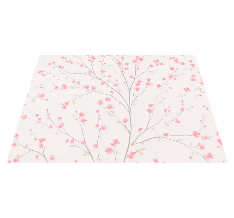 Bedroom carpet featuring small pink flower trees - TenStickers