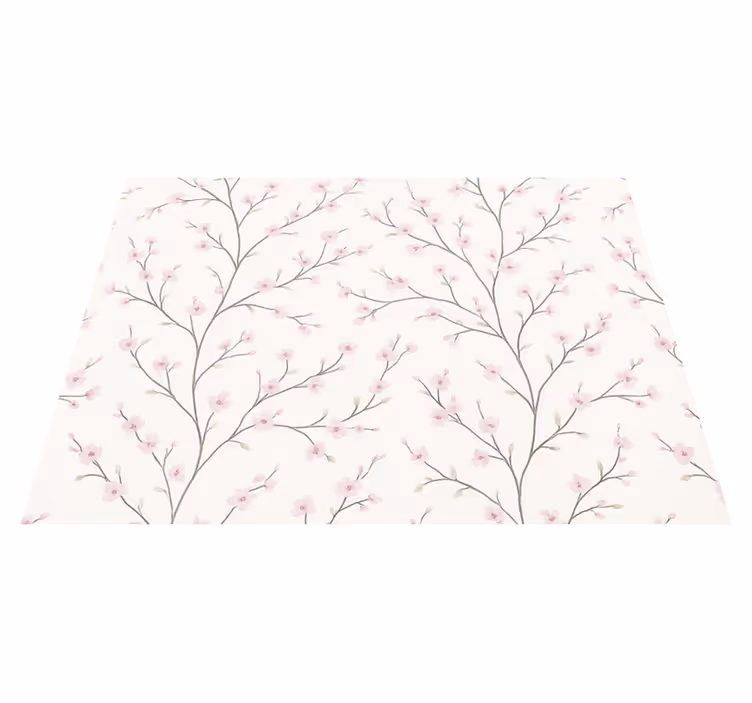 Bedroom carpet grey tree with pink flowers - TenStickers