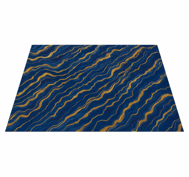 Bedroom carpet blue and gold marble effect - TenStickers