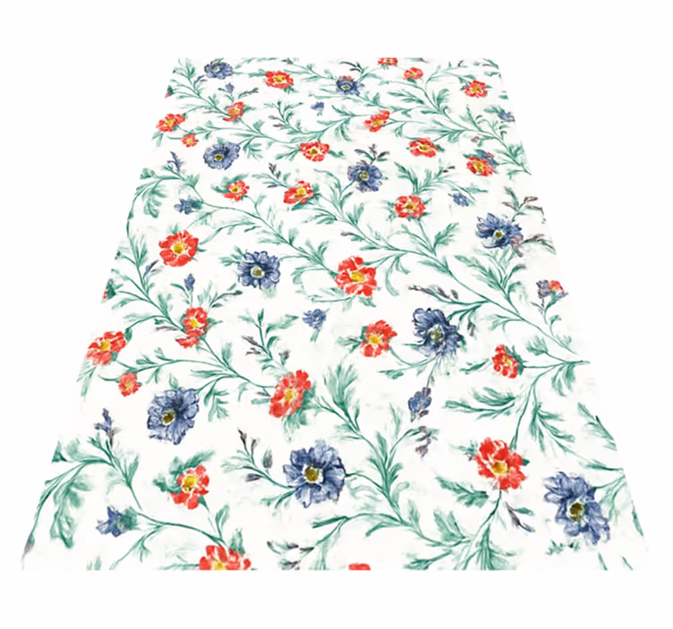 Bedroom carpet with retro floral design - TenStickers