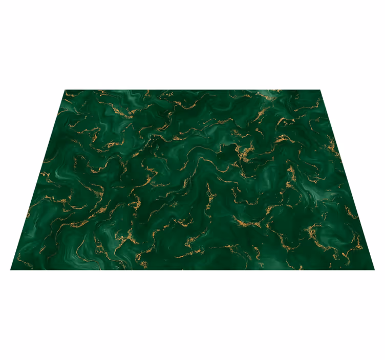 Emerald green with gold marble bedroom carpet - TenStickers