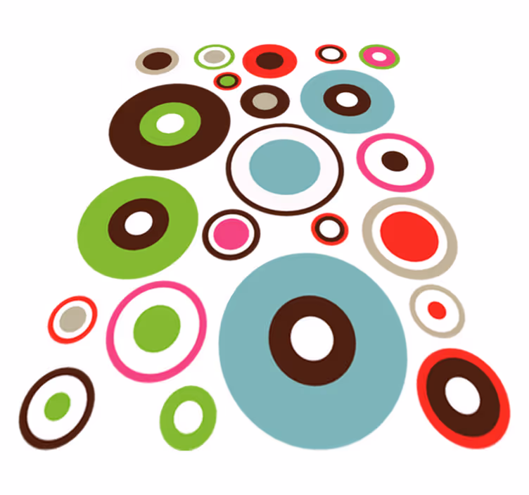 Geometric rug simple geometric circles - TenStickers
