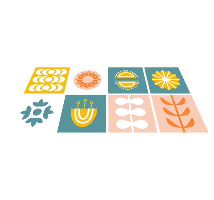 Geometric rug norwegian tile - TenStickers