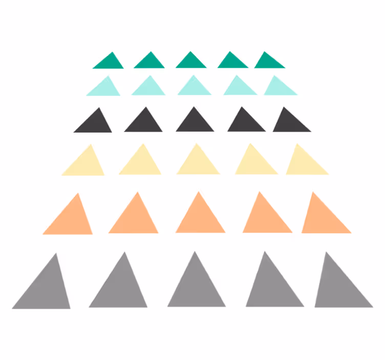 Geometric rug pack of 30 small triangles for baby - TenStickers
