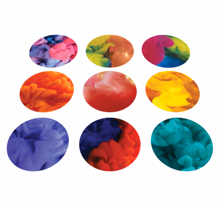 Geometric rug colorful smoke sticker set - TenStickers