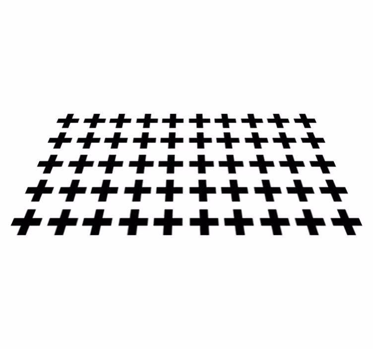 Geometric rug in black and white crosses - TenStickers