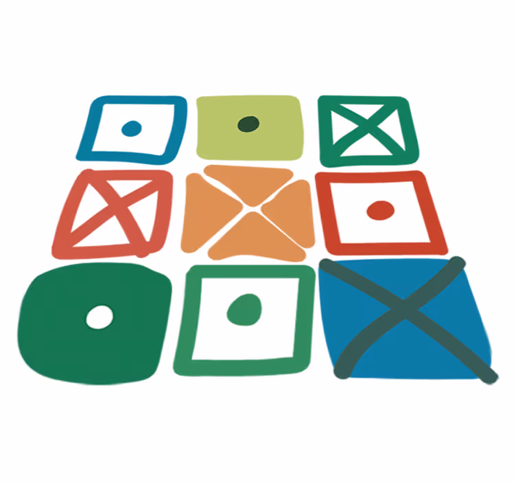 Geometric rug with unique square patterns - TenStickers
