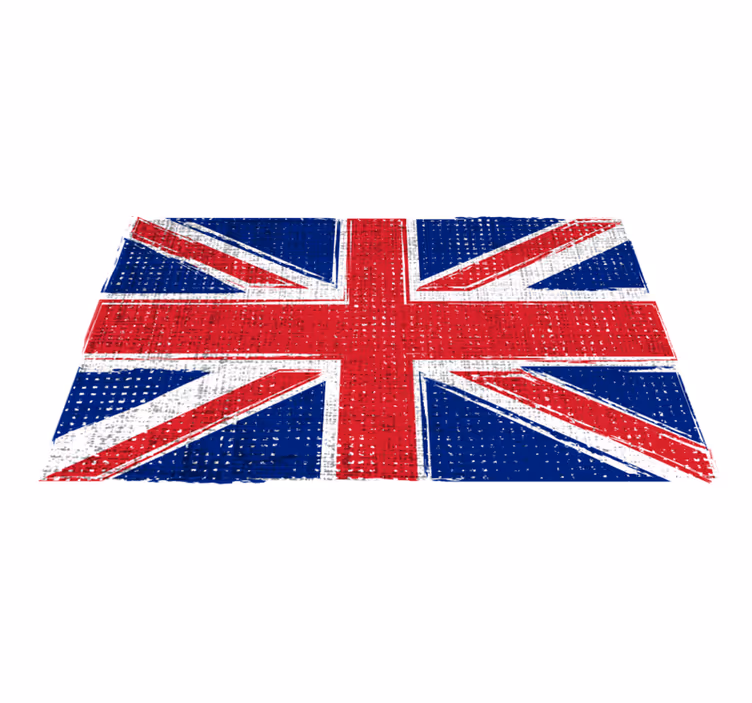 Geometric rug with uk grunge flag design - TenStickers
